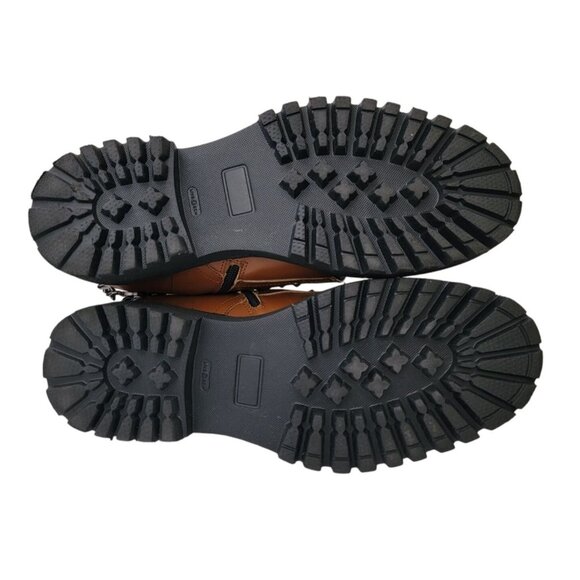 JOHN GALLIANO Curb Link Brown Leather Combat Boots w/ Side Zipper Sz 43 - Picture 6 of 9